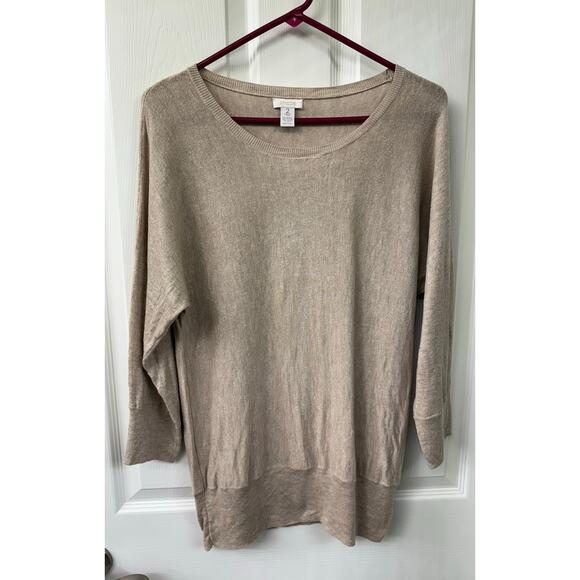 Chicos modal cotton wool blend tunic beige sweater size 2 Large - Picture 1 of 6